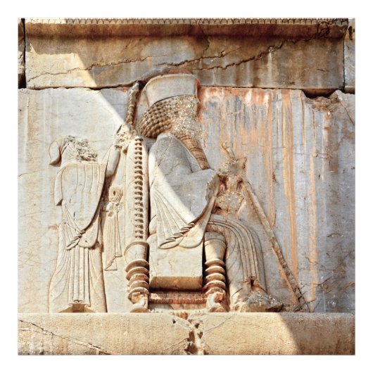 Impression Photo Roi Darius I. Bas-relief, Persépolis, Iran (Devant)