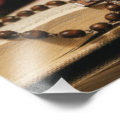 Impression Photo Rosaire en bois avec Jésus sur Croix (Coin)