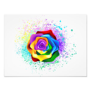 Impression Photo Rose arc-en-ciel coloré