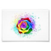 Impression Photo Rose arc-en-ciel coloré (Devant)
