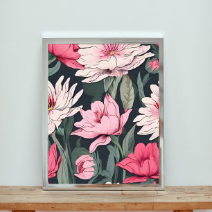 Impression Photo Rose et Blanc Floral Dreamscape Motif sans couture