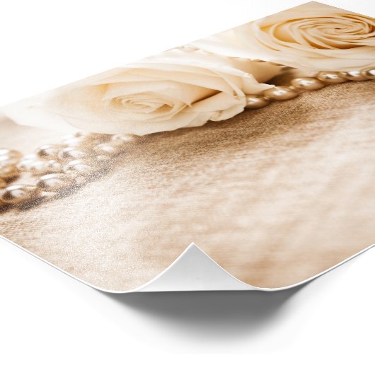 Impression Photo Rose et perles (Coin)