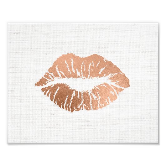Impression Photo Rose Gold Foil effet Luscious Lips Mariage (Devant)