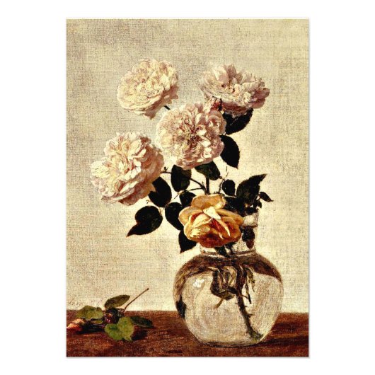 Impression Photo Rose, Henri Fantin-Latour, (Devant)
