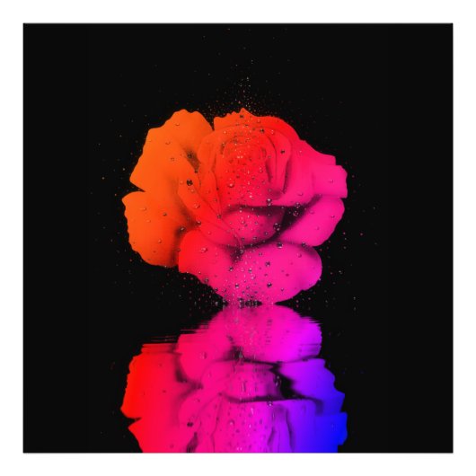 Impression Photo Rose rouge rustique Floral Fleur d'eau Drop Art (Devant)