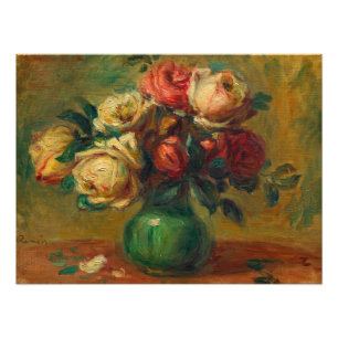 Impression Photo Roses dans un vase par Pierre-Auguste Renoir