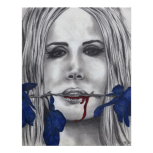 Impression Photo Roses de sang Femme Vampire Gothique Horreur Fanta