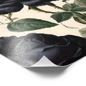 Impression Photo Roses Noirs Et Feuilles Verts, (Coin)