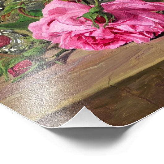 Impression Photo Roses par Ferdinand Georg Waldmuller (Coin)