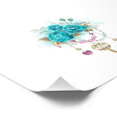 Impression Photo Roses turquoise avec touches (Coin)