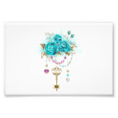 Impression Photo Roses turquoise avec touches (Devant)