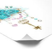 Impression Photo Roses turquoise avec touches (Coin)