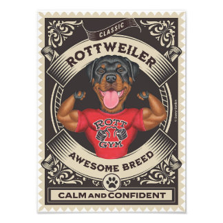 Impression Photo Rotation mignonne Rottweiler avec Muscles