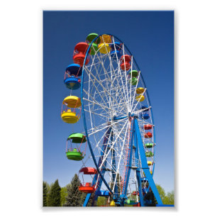Impression Photo Roue de Ferris colorée par arc-en-ciel