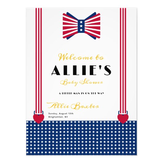 Impression Photo Rouge Blanc Bleu 4 Juillet Affiche de bienvenue Ba (Devant)