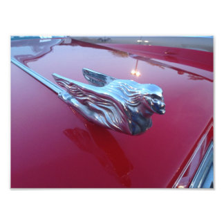Impression Photo Rouge Cadillac Volant Femme Hood Ornement