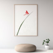 Impression Photo Rouge Dragonfly Zen minimaliste Mur Art