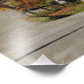 Impression Photo Route à côté d'une grange/ferme rurale classique e (Coin)