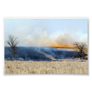 Impression Photo Route à travers la prairie Burn 24 x 16