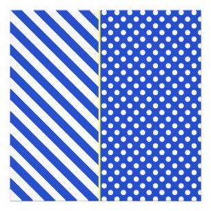 Impression Photo Royal Blue Polka Dots and Stripes by STaylor