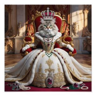 Impression Photo Royal Pet Queen Portrait - Art numérique luxueux