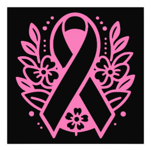 Impression Photo Ruban Rose de Sensibilisation au Cancer du Sein