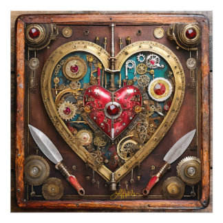 Impression Photo Rubies Et Couteaux Coeur Steampunk Series
