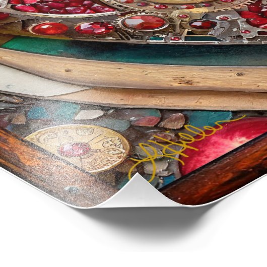 Impression Photo Ruby Pomegranate Heart Steampunk Series (Coin)