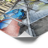 Impression Photo Rue nocturne de Prague, aquarelle (Coin)