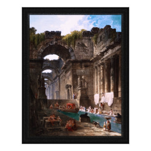 Impression Photo Ruines D'Une Baignoire Romaine Avec Filles