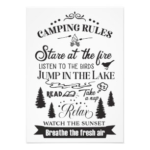 Impression Photo Rules de camping Happy