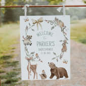 Impression Photo Rustic Brown Woodland Baby Shower Welcome Sign