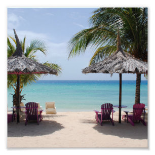 Impression Photo Sable de plage mer palme vacances destinée du dest