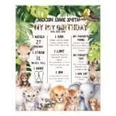 Impression Photo Safari Animaux Baby Boy 1er Milestone (Devant)