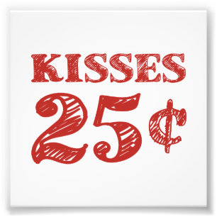 Impression Photo Saint Valentin Baisers 25 cents