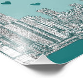 Impression Photo Saint-Valentin bleu-vert (Coin)