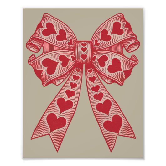 Impression Photo Saint Valentin Coeur Coquette arc Retro Valentine (Devant)