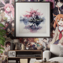 Sakura fleurit sur le lac