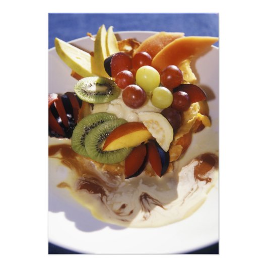 Impression Photo Salade de fruits avec glace. (Devant)