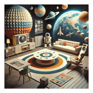 Impression Photo Salon de jeu pour enfants d'ère spatiale futuristi