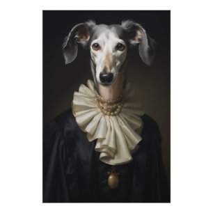 Impression Photo Saluki Portrait Perles et collier
