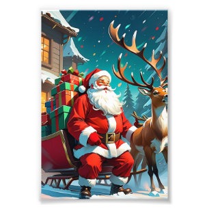 Impression Photo « Santa Claus avec rennes ChristPhoto »