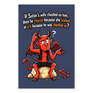 Impression Photo Satan Femme Infidèle Péché Drôle Diable Mème