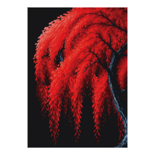 Impression Photo Saule cramoisi – Peinture d'arbre en techniques mi