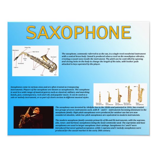 Impression Photo Saxophone (Devant)