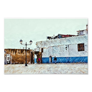 Impression Photo Scène de rue Abstraite avec géométrie colorée