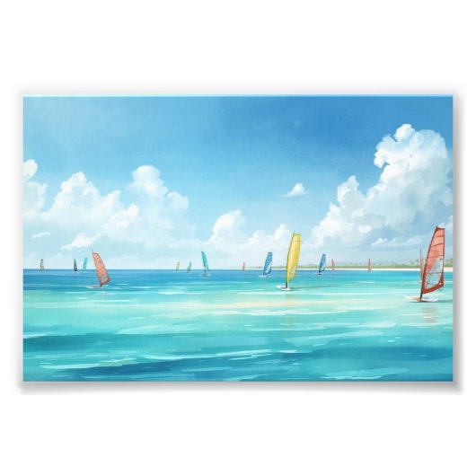 Impression Photo Scène de windsurf calme (Devant)