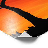 Impression Photo Scène Dinosaure Coucher du soleil (Coin)