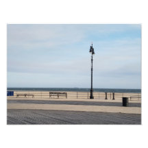 Scène tranquille de la promenade de Coney Island N