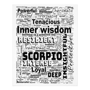 Impression Photo Scorpio Zodiac Word Cloud Inspiration brillante